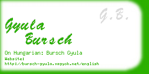 gyula bursch business card